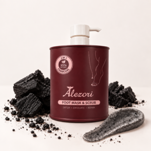 Charcoal Foot Mask & Scrub 650ml Alezori Pure